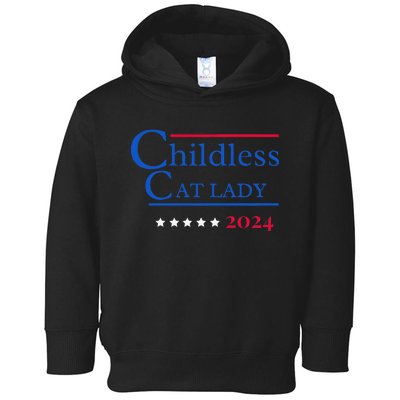 2024 Childless Cat Lady Gift Toddler Hoodie