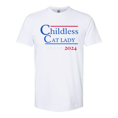 2024 Childless Cat Lady Gift Softstyle CVC T-Shirt