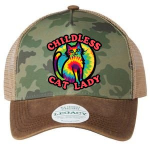 2024 Childless Cat Lady Design Ladies Is Voting Kamala Elect Legacy Tie Dye Trucker Hat