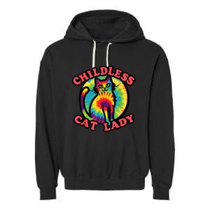 2024 Childless Cat Lady Design Ladies Is Voting Kamala Elect Garment-Dyed Fleece Hoodie