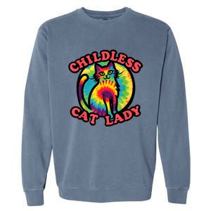 2024 Childless Cat Lady Design Ladies Is Voting Kamala Elect Garment-Dyed Sweatshirt