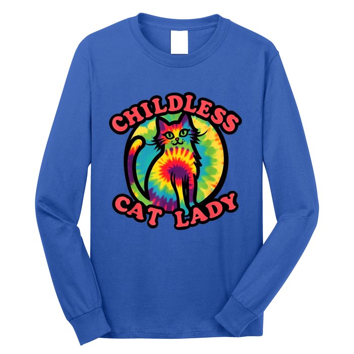 2024 Childless Cat Lady Design Ladies Is Voting Kamala Elect Long Sleeve Shirt