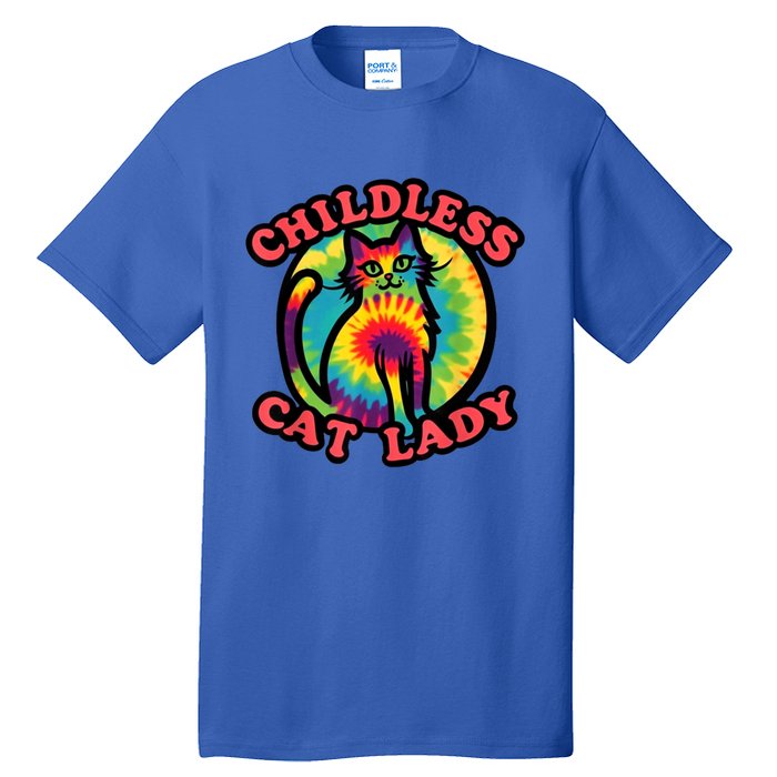 2024 Childless Cat Lady Design Ladies Is Voting Kamala Elect Tall T-Shirt