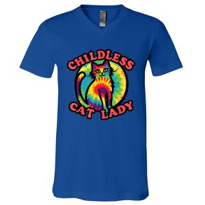 2024 Childless Cat Lady Design Ladies Is Voting Kamala Elect V-Neck T-Shirt