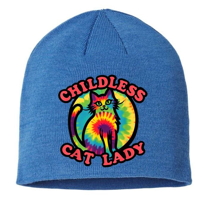 2024 Childless Cat Lady Design Ladies Is Voting Kamala Elect Sustainable Beanie