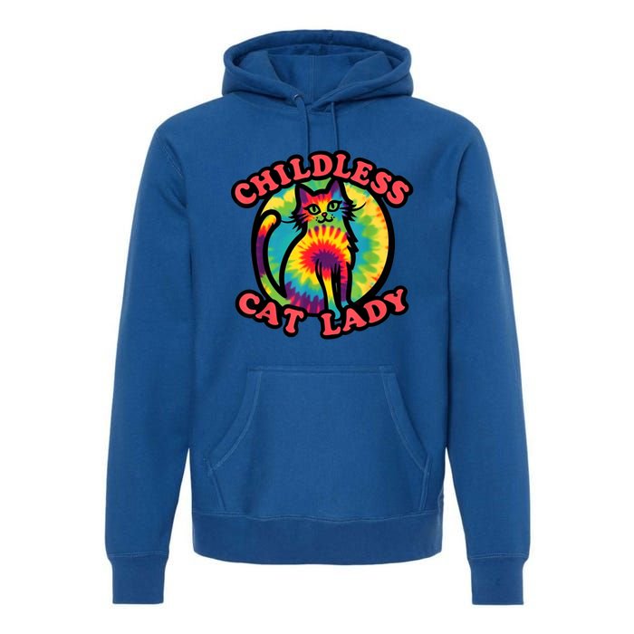 2024 Childless Cat Lady Design Ladies Is Voting Kamala Elect Premium Hoodie