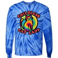 2024 Childless Cat Lady Design Ladies Is Voting Kamala Elect Tie-Dye Long Sleeve Shirt