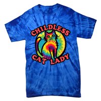 2024 Childless Cat Lady Design Ladies Is Voting Kamala Elect Tie-Dye T-Shirt