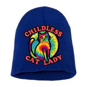 2024 Childless Cat Lady Design Ladies Is Voting Kamala Elect Short Acrylic Beanie