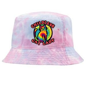 2024 Childless Cat Lady Design Ladies Is Voting Kamala Elect Tie-Dyed Bucket Hat