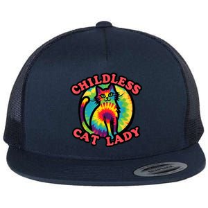 2024 Childless Cat Lady Design Ladies Is Voting Kamala Elect Flat Bill Trucker Hat