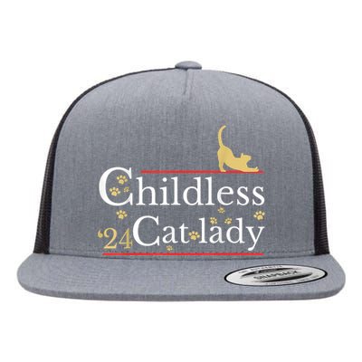 2024 Childless Cat Lady Flat Bill Trucker Hat