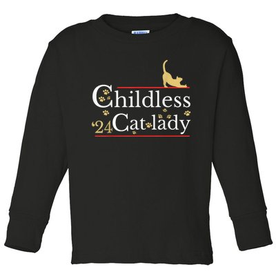 2024 Childless Cat Lady Toddler Long Sleeve Shirt