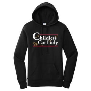 2024 Childless Cat Lady For President Women's Pullover Hoodie