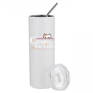 2024 Childless Cat Lady For President Stainless Steel Tumbler