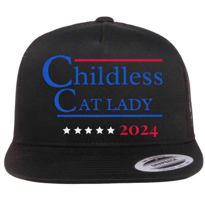 2024 Childless Cat Lady Flat Bill Trucker Hat