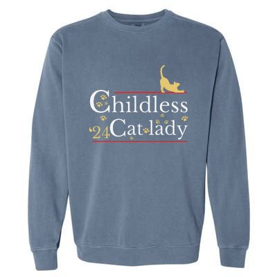 2024 Childless Cat Lady Garment-Dyed Sweatshirt