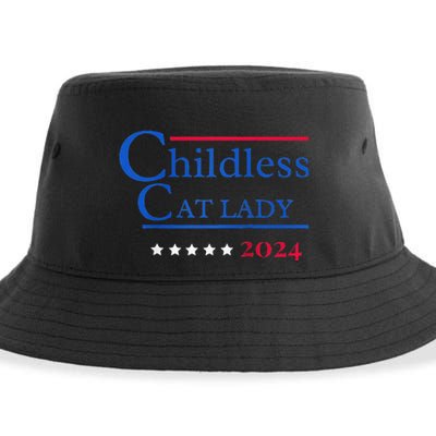 2024 Childless Cat Lady Raglan Sustainable Bucket Hat