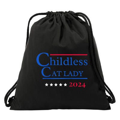 2024 Childless Cat Lady Raglan Drawstring Bag