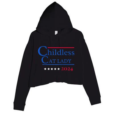 2024 Childless Cat Lady Raglan Crop Fleece Hoodie