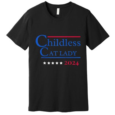 2024 Childless Cat Lady Raglan Premium T-Shirt