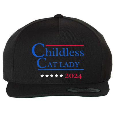 2024 Childless Cat Lady Raglan Wool Snapback Cap