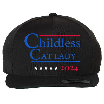 2024 Childless Cat Lady Raglan Wool Snapback Cap