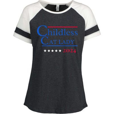 2024 Childless Cat Lady Raglan Enza Ladies Jersey Colorblock Tee