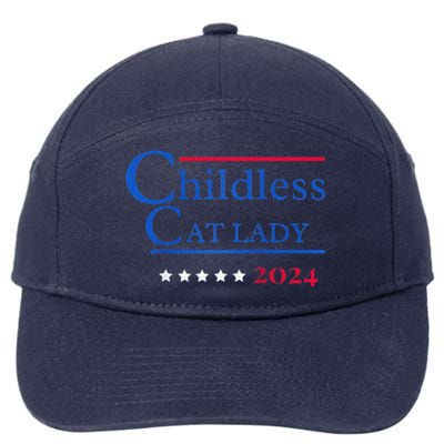 2024 Childless Cat Lady Raglan 7-Panel Snapback Hat