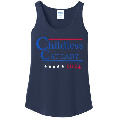 2024 Childless Cat Lady Raglan Ladies Essential Tank