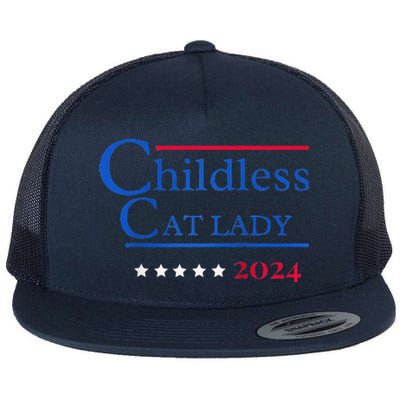 2024 Childless Cat Lady Raglan Flat Bill Trucker Hat