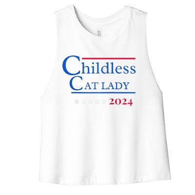 2024 Childless Cat Lady Raglan Women's Racerback Cropped Tank