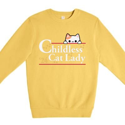 2024 Childless Cat Lady For President Premium Crewneck Sweatshirt