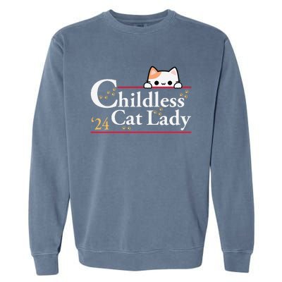 2024 Childless Cat Lady For President Garment-Dyed Sweatshirt