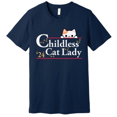 2024 Childless Cat Lady For President Premium T-Shirt