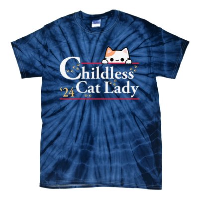 2024 Childless Cat Lady For President Tie-Dye T-Shirt