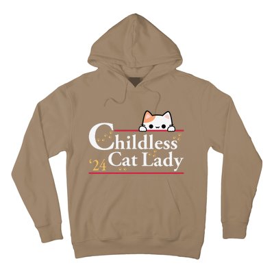 2024 Childless Cat Lady For President Hoodie