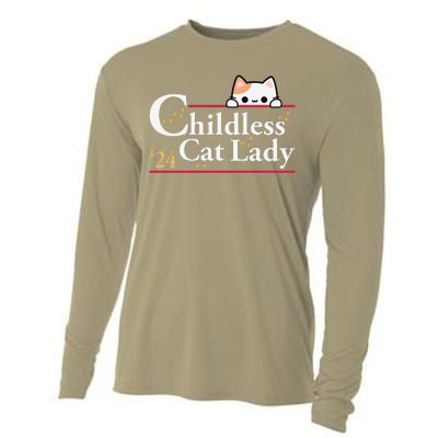 2024 Childless Cat Lady For President Cooling Performance Long Sleeve Crew