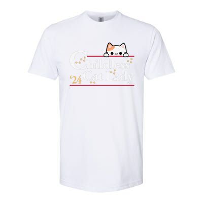 2024 Childless Cat Lady For President Softstyle CVC T-Shirt