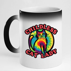 2024 Childless Cat Lady Design Ladies Is Voting Kamala Elect Gift 11oz Black Color Changing Mug