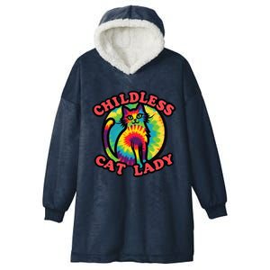 2024 Childless Cat Lady Design Ladies Is Voting Kamala Elect Gift Hooded Wearable Blanket