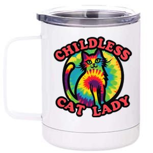 2024 Childless Cat Lady Design Ladies Is Voting Kamala Elect Gift 12 oz Stainless Steel Tumbler Cup