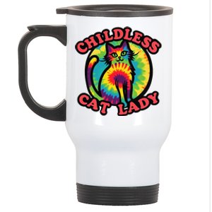 2024 Childless Cat Lady Design Ladies Is Voting Kamala Elect Gift Stainless Steel Travel Mug