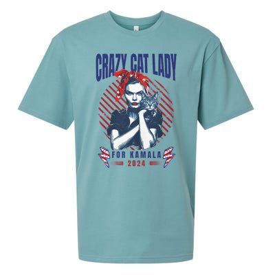 2024 Childless Cat Lady For President Crazy Cat Lady For Kamala 2024 Sueded Cloud Jersey T-Shirt