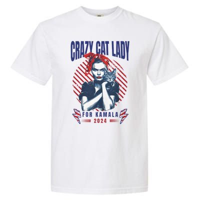 2024 Childless Cat Lady For President Crazy Cat Lady For Kamala 2024 Garment-Dyed Heavyweight T-Shirt