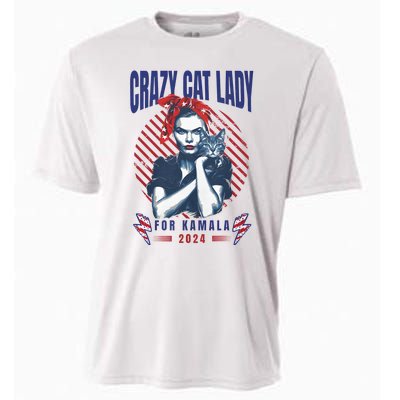 2024 Childless Cat Lady For President Crazy Cat Lady For Kamala 2024 Cooling Performance Crew T-Shirt