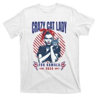 2024 Childless Cat Lady For President Crazy Cat Lady For Kamala 2024 T-Shirt