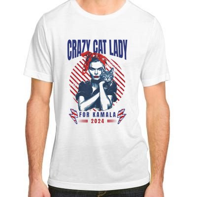 2024 Childless Cat Lady For President Crazy Cat Lady For Kamala 2024 Adult ChromaSoft Performance T-Shirt