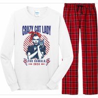 2024 Childless Cat Lady For President Crazy Cat Lady For Kamala 2024 Long Sleeve Pajama Set