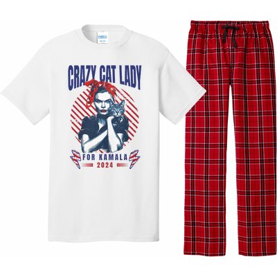 2024 Childless Cat Lady For President Crazy Cat Lady For Kamala 2024 Pajama Set